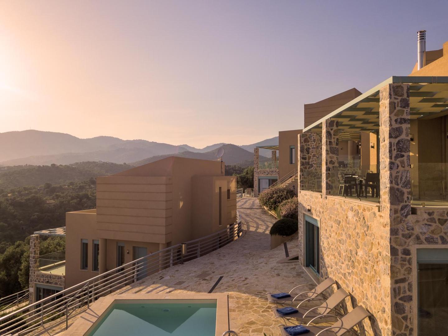 Ouzo Panoramic Houses 1, With Private Pool Plomari Екстериор снимка